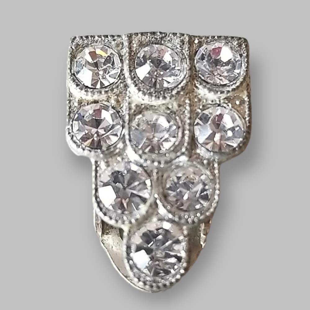 Vintage Antique 1920s Art Deco Paste Rhinestone Dress Clip